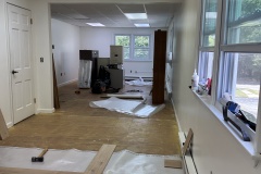 Floor laying in progress