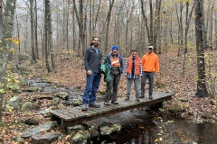 At the headwaters of Mystic River ( Avalonia's Benedict Bensen Preserve) with Members of Alliance for the Mystic River Watershed