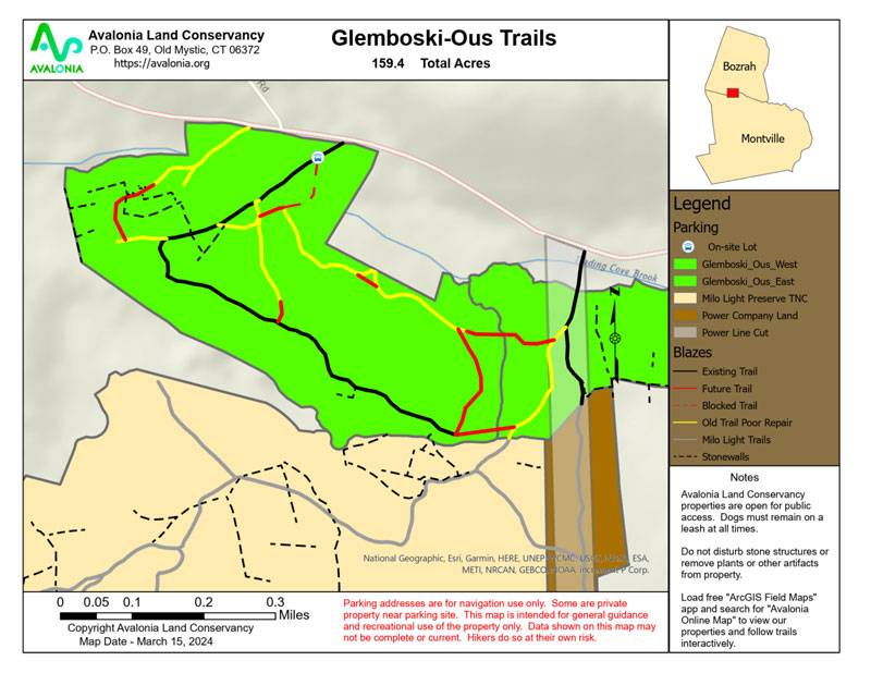 Glemboski-Ous trail map