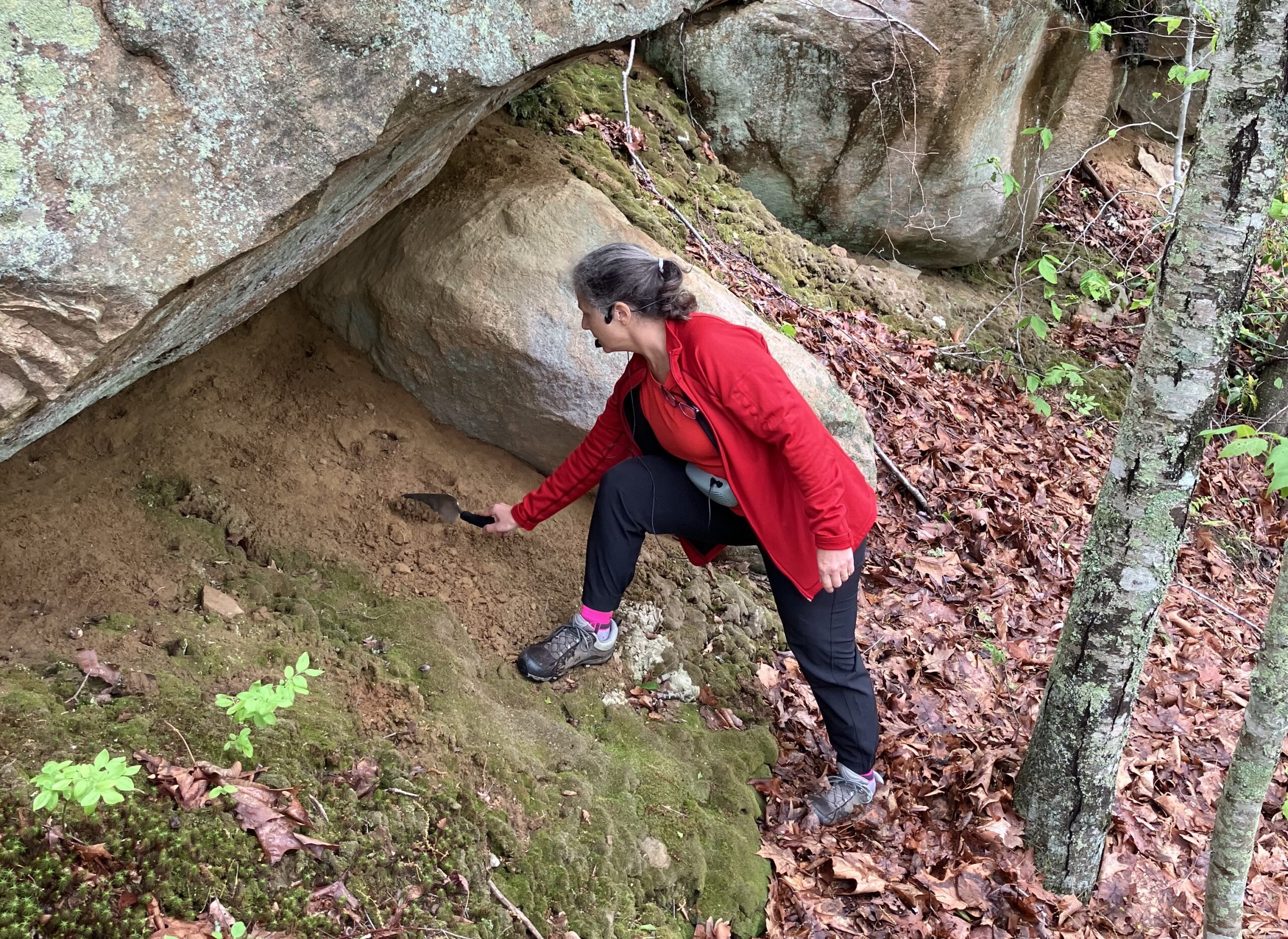 Avalonia Land Conservancy - Mary Digs Silt For Participants To Touch